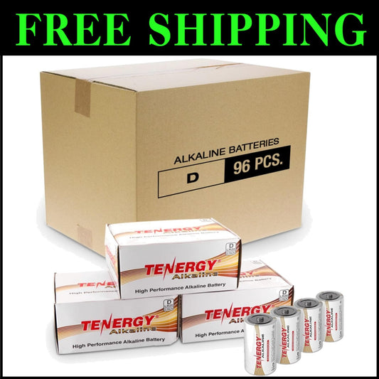 96-Pack Non-Rechargeable D Cell Batteries with Anti-Leak Design & Freshness Seal