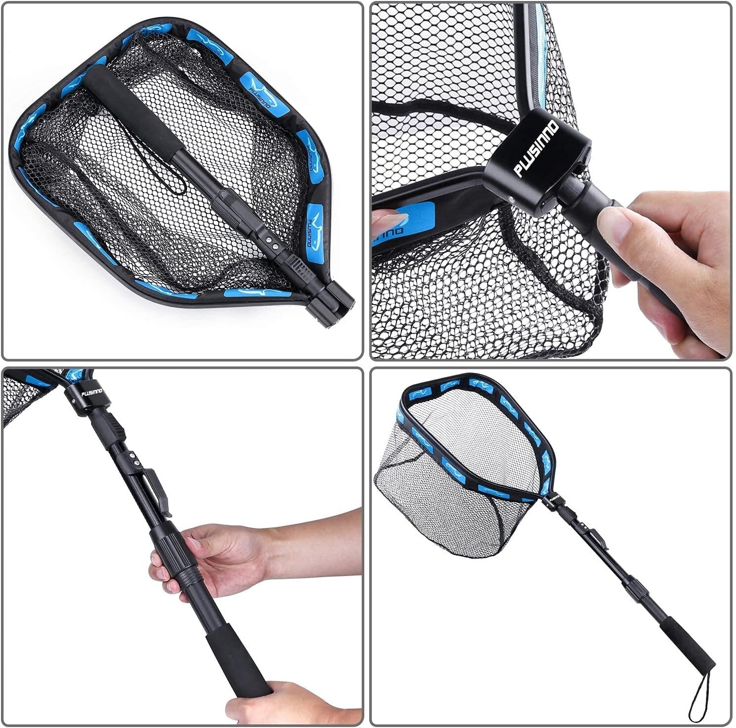 Telescopic Floating Fishing Net for Kayaks – Rubber Coated, Non-Snag, Durable