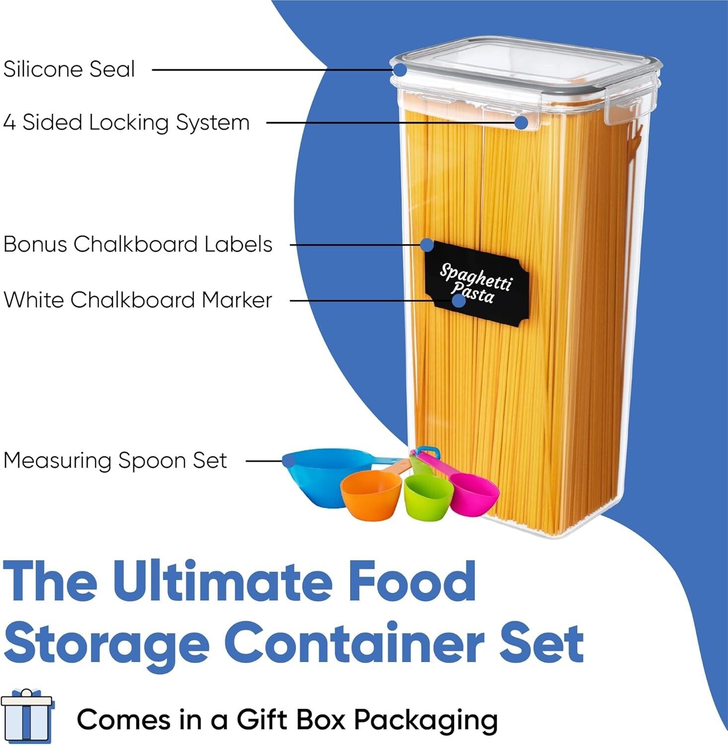 Eco-Friendly 24-Piece BPA-Free Storage Containers with Labels & Measuring Spoon