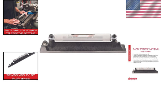 Hand-Powered 8-Inch Level with Ground Vial - Perfect for Precision in Any Trade