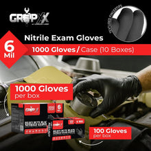 Load image into Gallery viewer, 6 Mil Thick Black Nitrile Gloves for Automotive, Food, and General Use - 1000 CT
