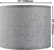 Load image into Gallery viewer, Set of 2 Medium 13" Drum Lamp Shades - Traditional Gray Design for Home Decor
