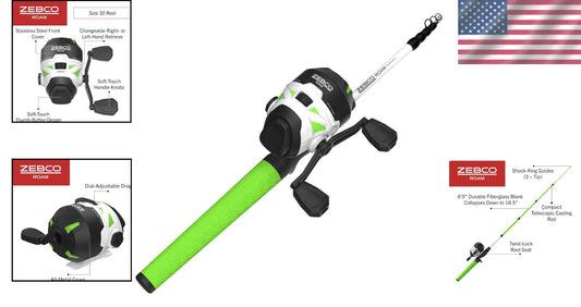 Durable 6' Telescopic Fishing Rod with Spincast Reel - Ultimate Portable Gear