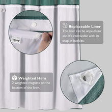Load image into Gallery viewer, SnapHook Heavy-Duty Shower Curtain with Liner - Stylish &amp; Practical - 71x78"