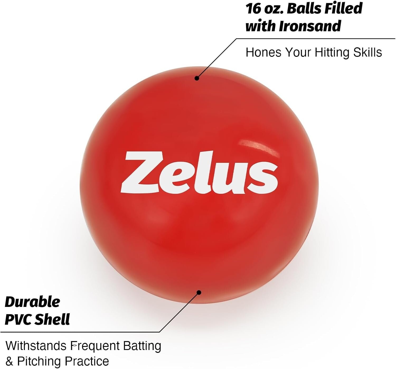 Bright Red 1 lb Weighted Balls - Perfect for Baseball & Softball Training