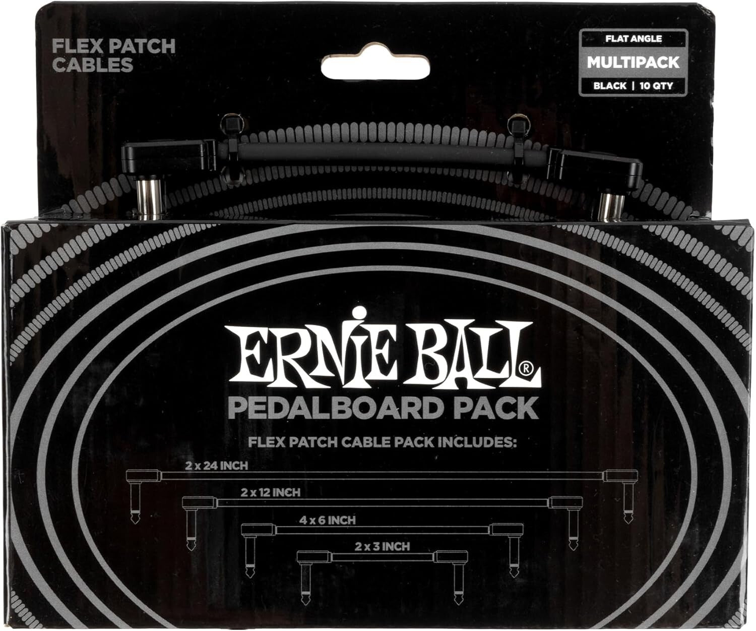 Durable 10-Pack Flex Patch Cables with Low-Profile Connectors for Effects Pedals