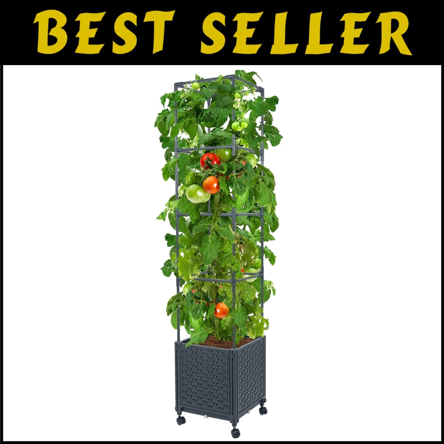 Mobile Raised Garden Bed with Trellis: Perfect for Climbing Vegetables & Flowers
