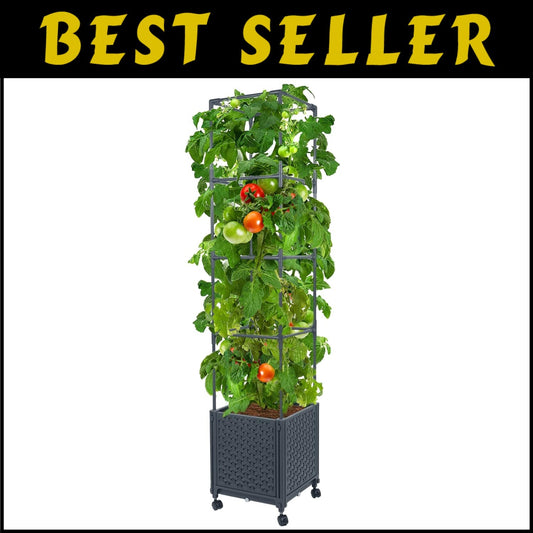 Mobile Raised Garden Bed with Trellis: Perfect for Climbing Vegetables & Flowers
