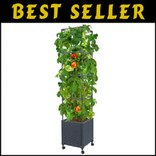 Load image into Gallery viewer, Mobile Raised Garden Bed with Trellis: Perfect for Climbing Vegetables &amp; Flowers