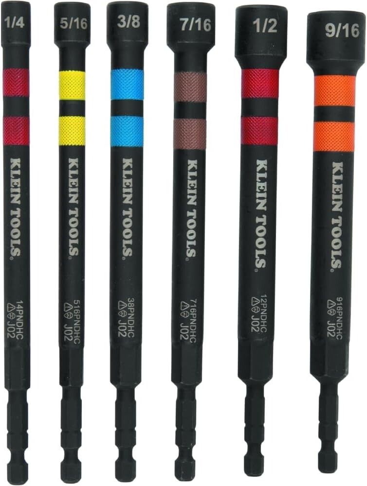 Impact Rated 7-Piece Nut Driver Set with Ratcheting Handle & Easy Identification