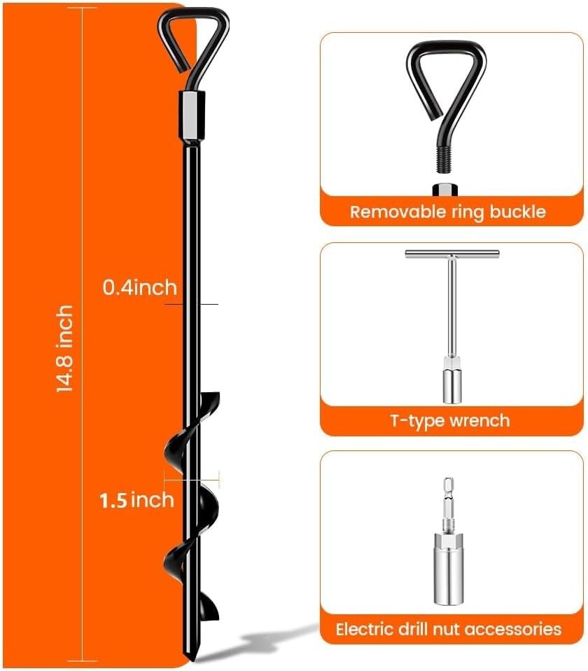 Alloy Steel Tent Stakes with Extended Blades – Secure Your Canopy and Trampoline