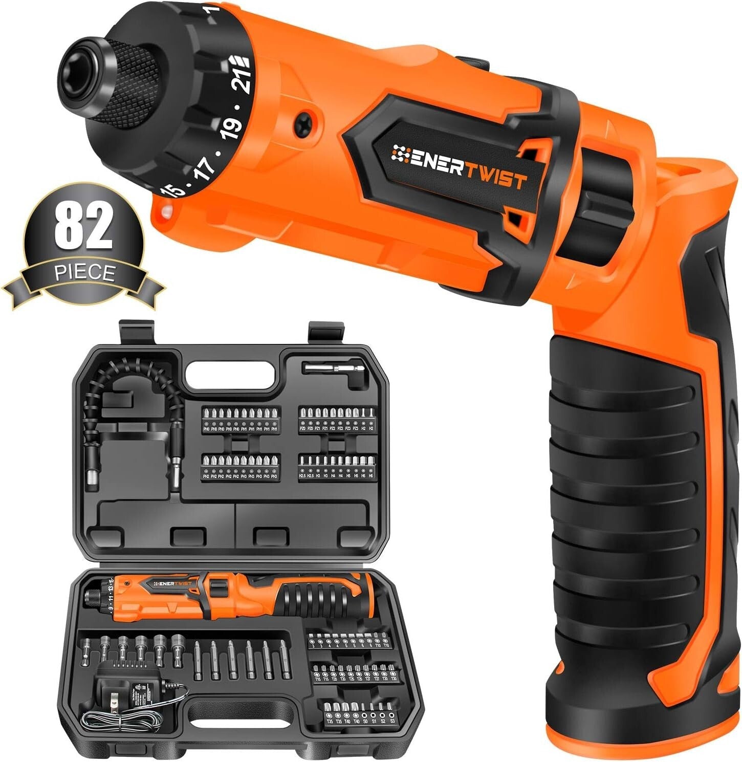 8V Cordless Screwdriver Set with 82 Accessories - Precision & Power Combined