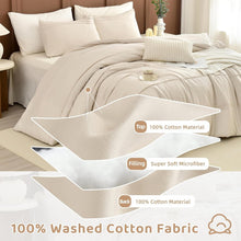 Load image into Gallery viewer, Wheat Color 3PC King Comforter Set - Soft, Lightweight &amp; Durable Cotton Bedding