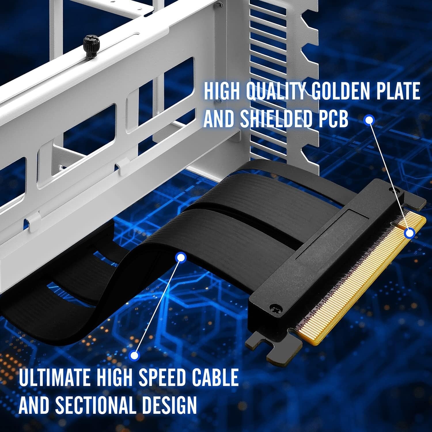 Vertical GPU Mount with ARGB LED & PCIe 4.0 Riser Cable – Showcase Your Graphics