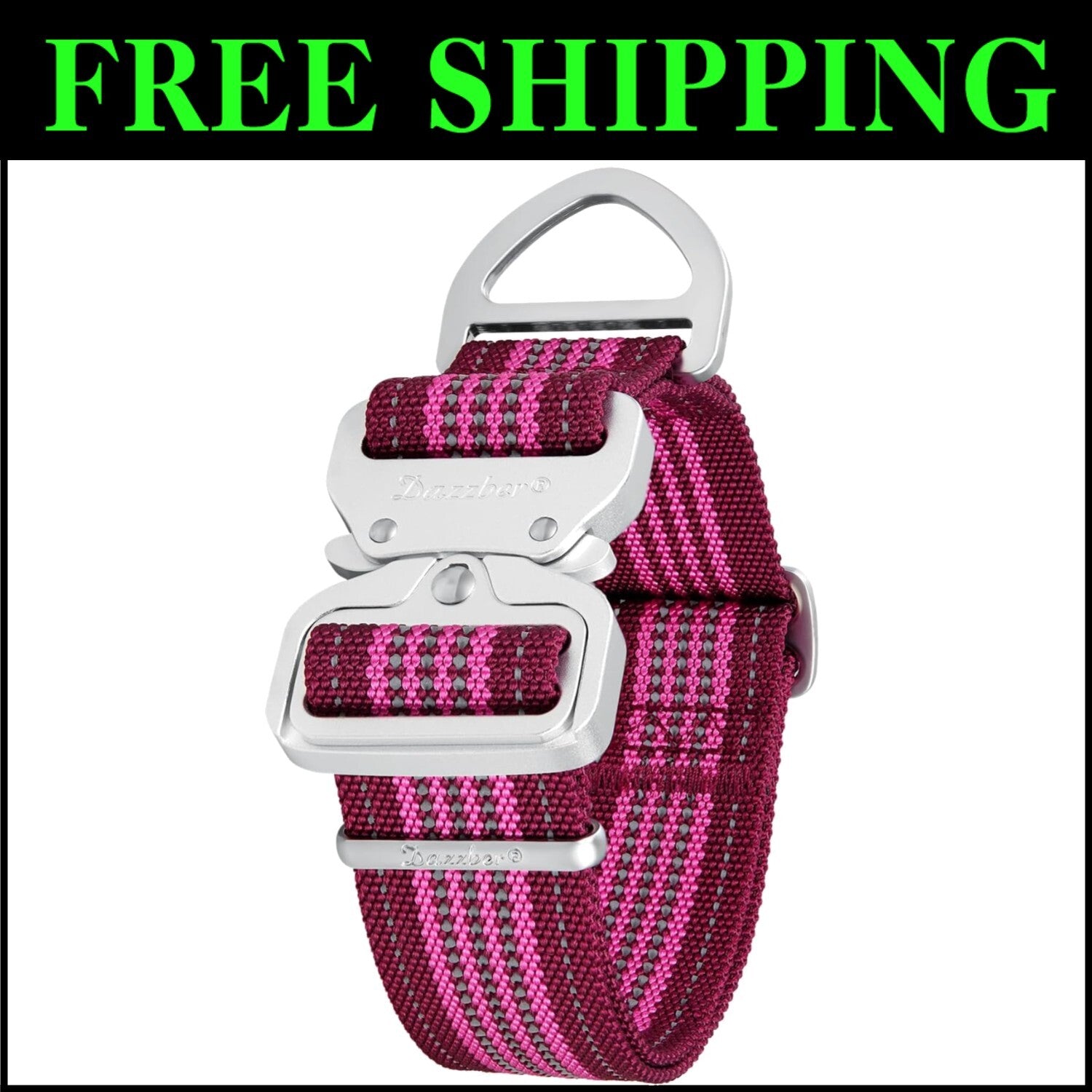 Wine Red Adjustable Dog Collar 1.5 Inch Wide with Strong Aluminum Quick Release
