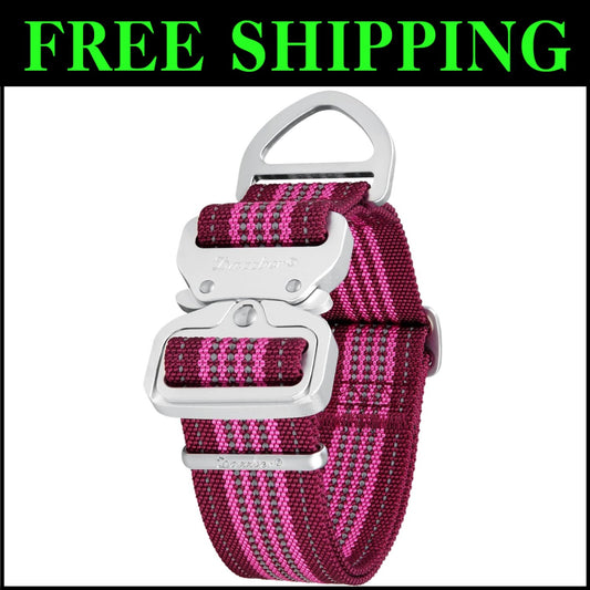 Wine Red Adjustable Dog Collar 1.5 Inch Wide with Strong Aluminum Quick Release