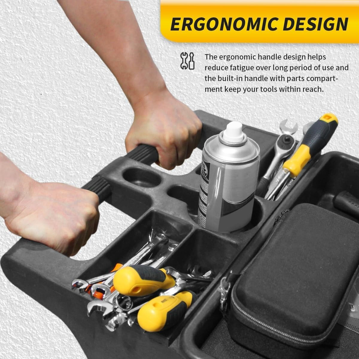 Heavy-Duty 500-lb Utility Service Cart - Two Trays & Swivel Wheels, 30"x17"