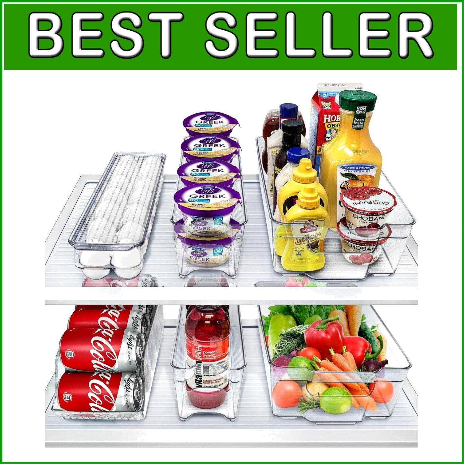 Clear BPA-Free Stackable Food Storage Containers for Fridge & Freezer - Set of 6
