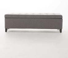 Load image into Gallery viewer, Pillow Soft Grey Fabric Ottoman with Hidden Storage - Perfect for Any Room