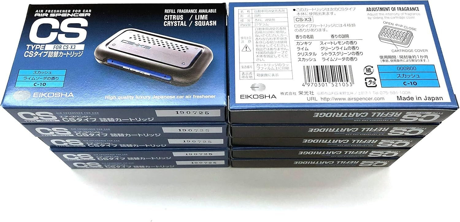 CS-X3 Squash Air Freshener Refills – 10 Pack with Adjustable Scent Control