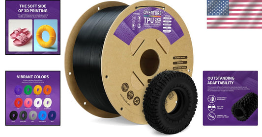 Premium 1kg TPU Filament, 95A Black, Ideal for Layer Adhesion & Durability
