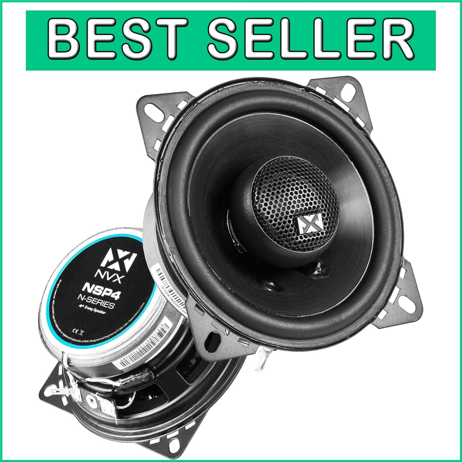 Durable 300W 4-Inch Coaxial Car Speakers - Easy Install for Ultimate Sound