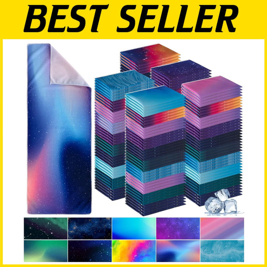 Breathable Polyester Cooling Towels - 50-pack of Soft 32x12 Inch Chilly Cloths
