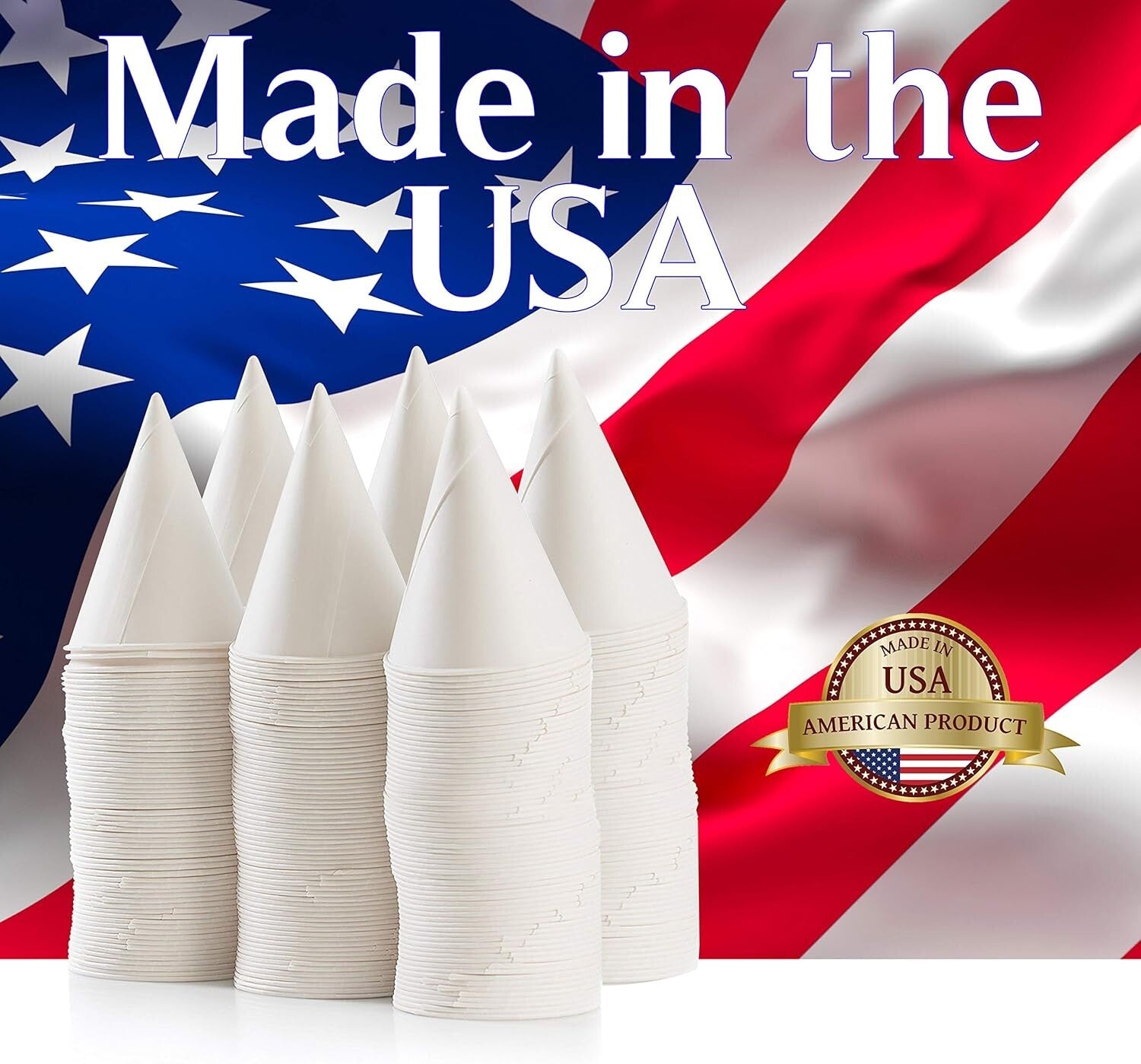 Versatile 2000 Pack White Cone Paper Cups - Perfect for Snow Cones & Events