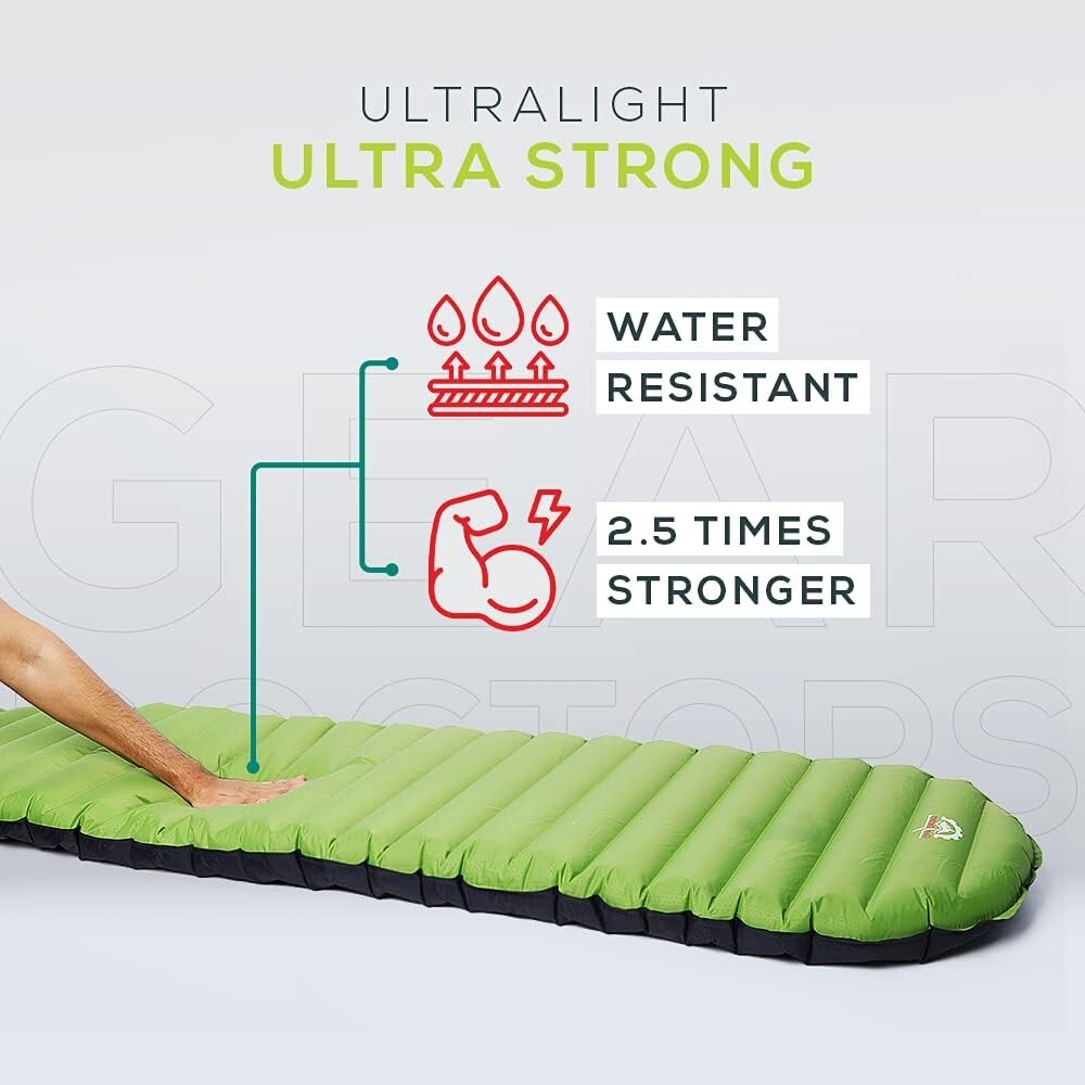 Portable and Foldable Sleeping Pad for Camping - Includes Pump Sack & Repair Kit