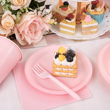 Load image into Gallery viewer, MirthMood 350-Piece Pink Party Set - Plates, Cups &amp; Cutlery for 50 Guests