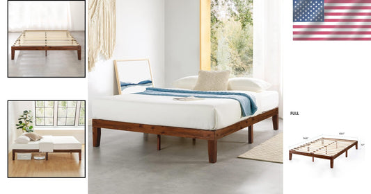 Elegant Full Size Wooden Platform Bed | Easy Assembly & No Box Spring Needed