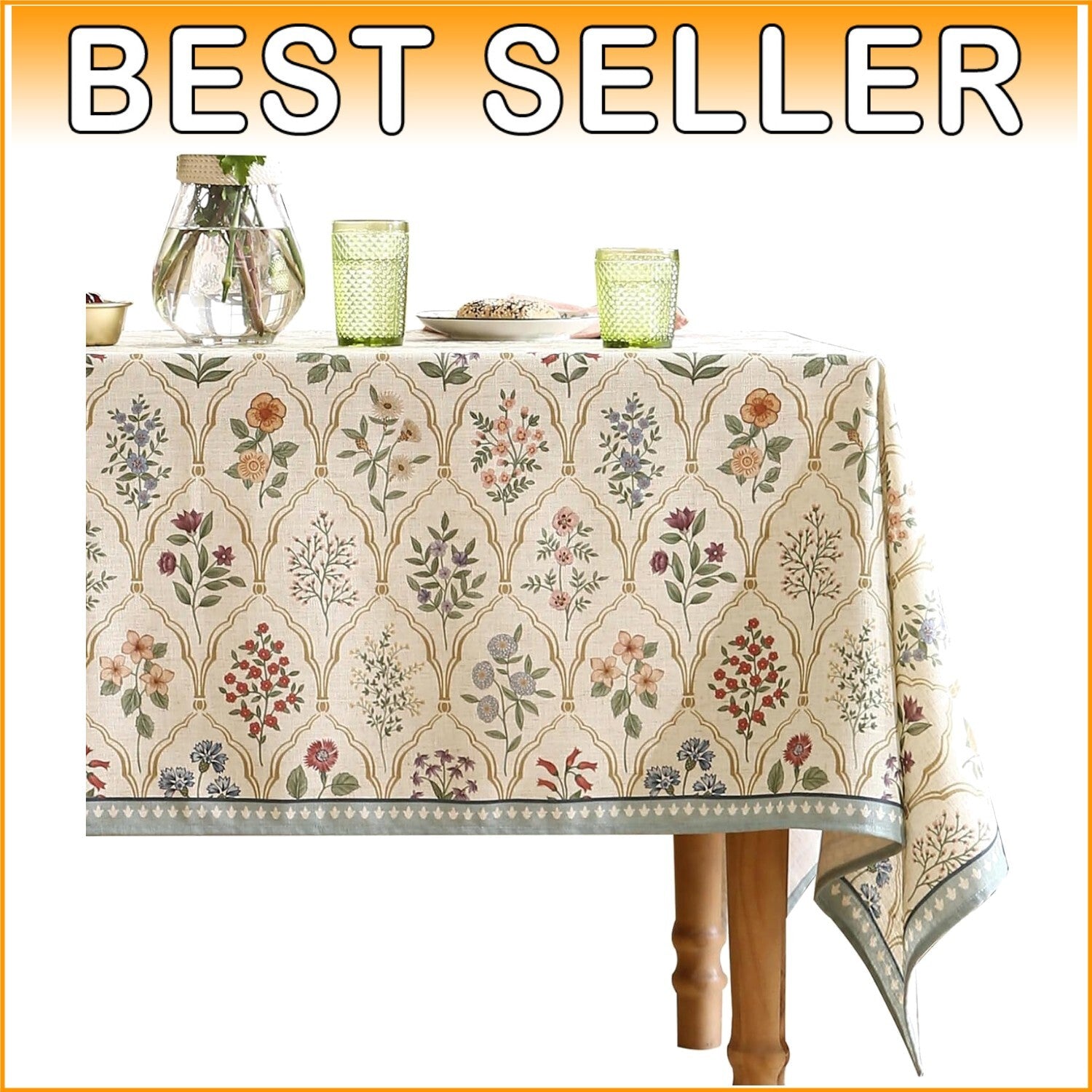 Stylish Floral Table Cover for Rectangular Dining - Ideal for Parties & Banquets