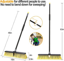 Load image into Gallery viewer, Heavy-Duty 18-Inch Push Broom with 63-Inch Ergonomic Handle for Outdoor Cleaning