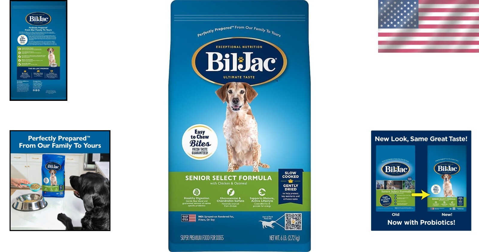 Bil Jac Senior Dog Food - 2-Pack of 6lb Chicken & Oatmeal, Super Premium Quality