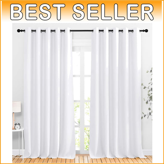 Elegant 50% Blackout Thermal Insulated Grommet Curtains - 66" x 102", 2 Panels