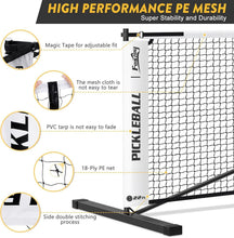 Load image into Gallery viewer, Outdoor Pickleball Net Set: 22FT Portable with Carry Bag &amp; Tear-Resistant Design