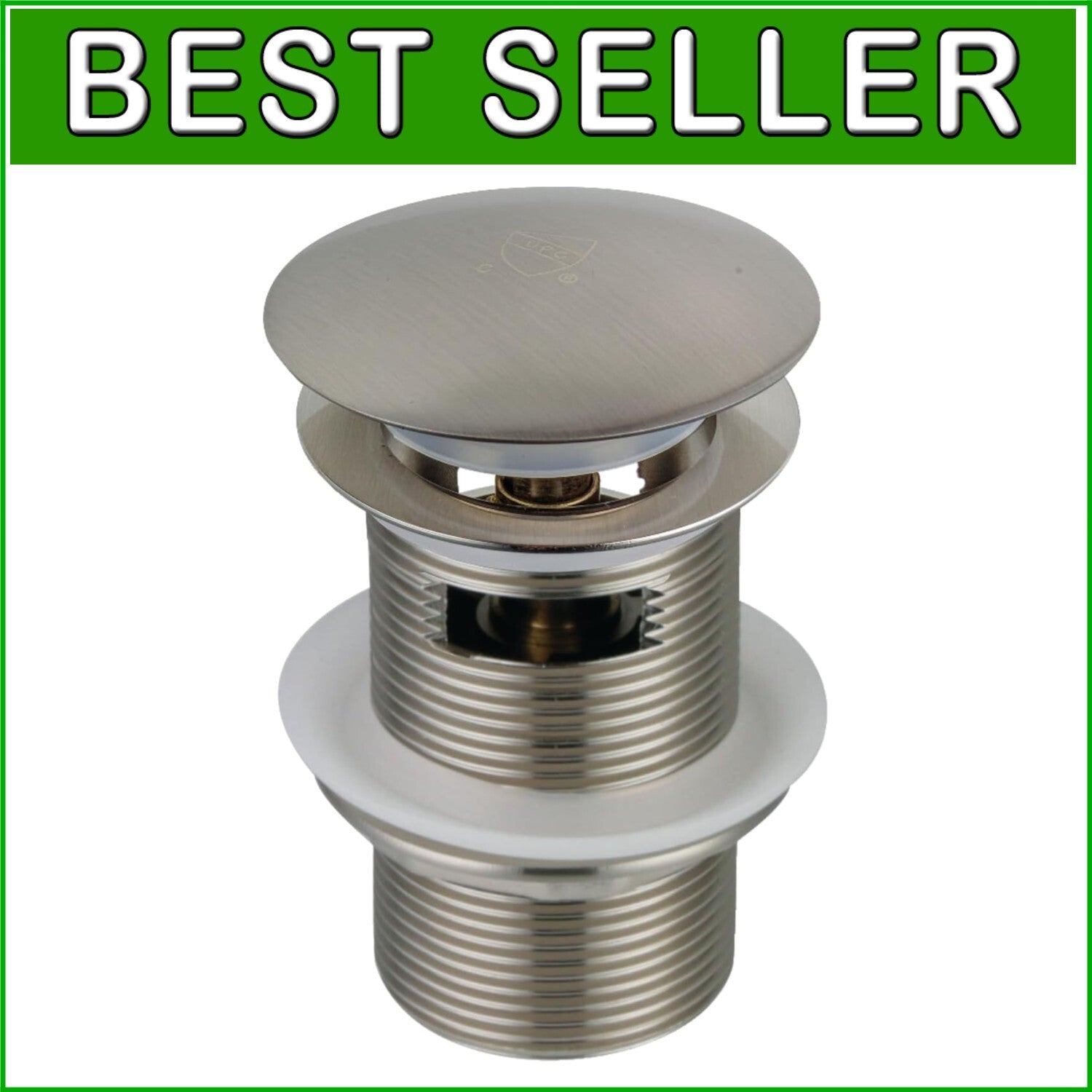 Corrosion-Resistant Toe-Touch Tub Drain in Brushed Nickel Finish, Easy Install