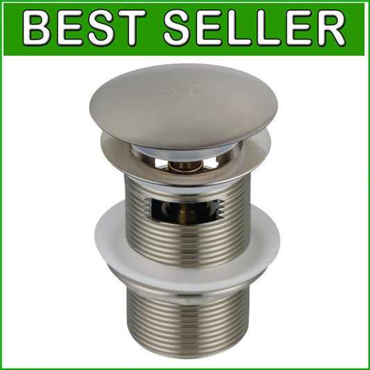 Corrosion-Resistant Toe-Touch Tub Drain in Brushed Nickel Finish, Easy Install