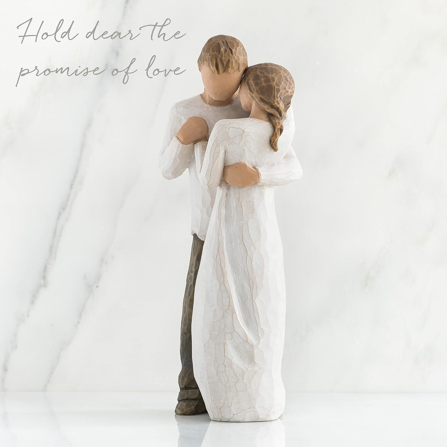 Elegant Embracing Couple Sculpture - Hand-Painted Figure for Home Decor