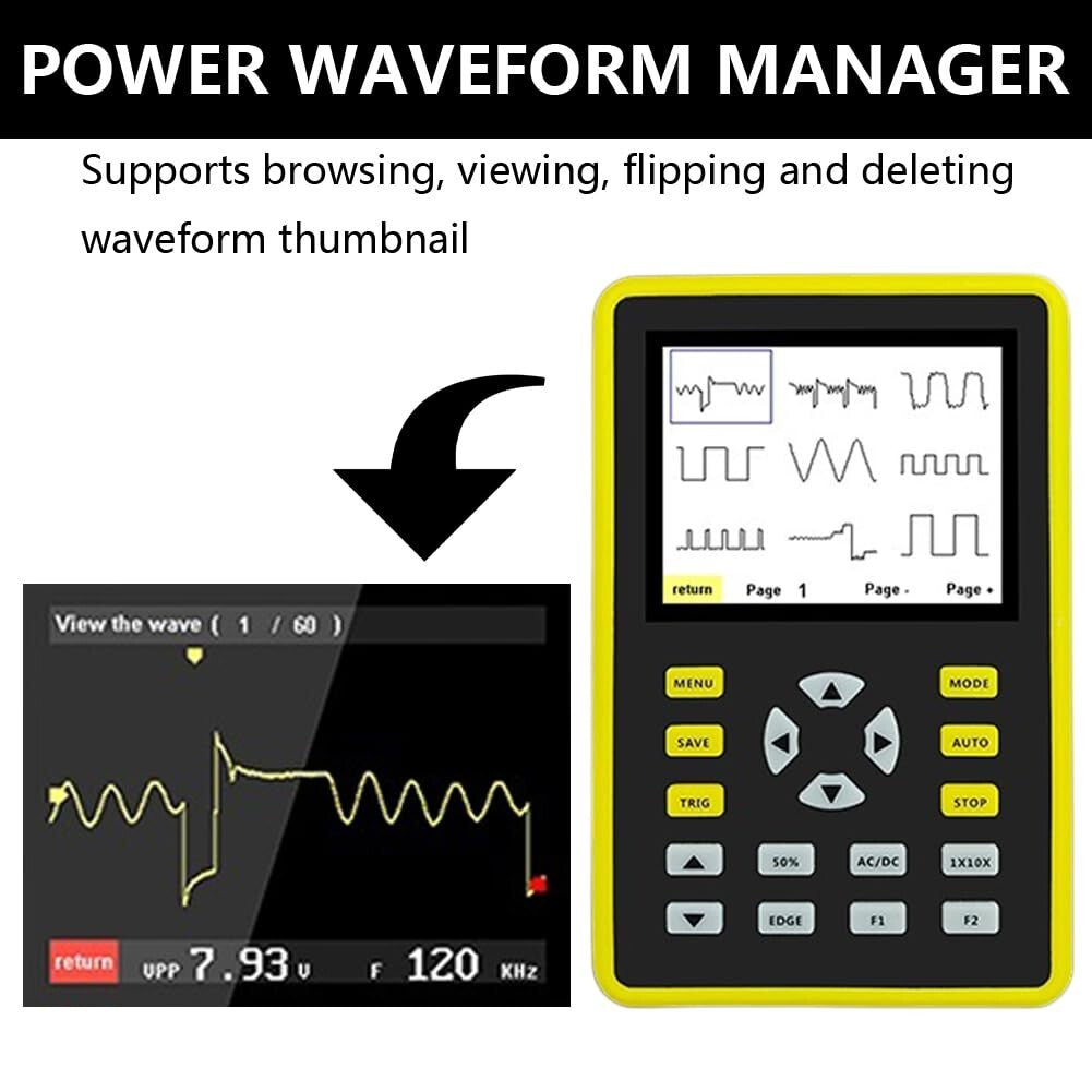 Digital Mini Oscilloscope - 500MS/s Sampling Rate with Powerful Trigger Modes