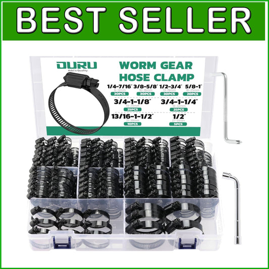Durable Adjustable Hose Clamps Kit - 1/4" to 2" Black Stainless Steel Collection