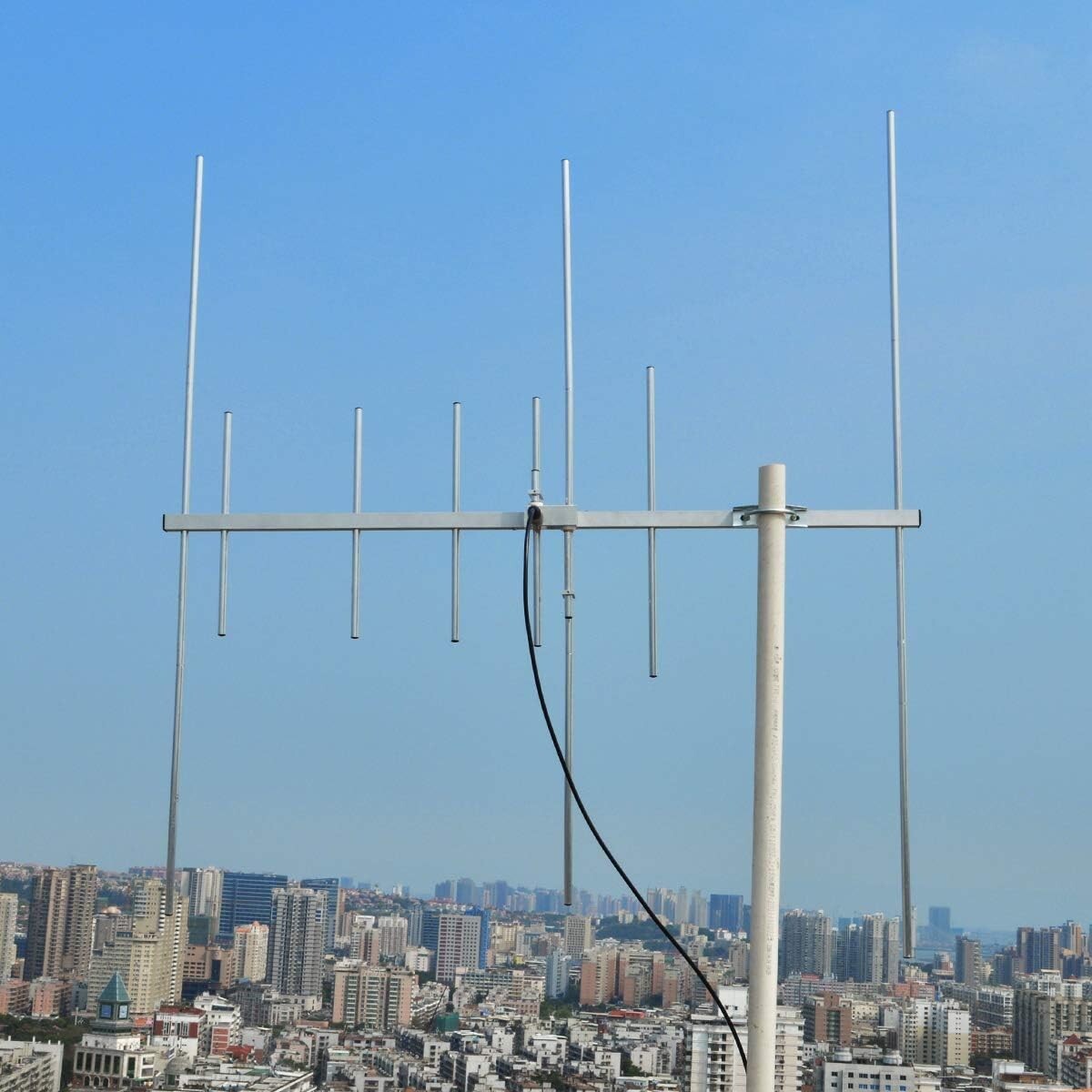 Dual-Band 9.5/11.5dBi Yagi Antenna for VHF/UHF - 100W Power, 8 Element Beam