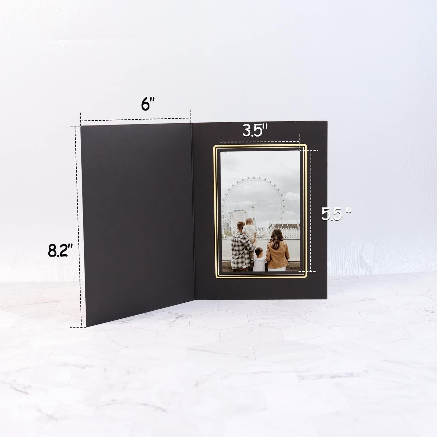 Versatile Black 4x6 Photo Folders with Gold Lining - 100 Pack for Celebrations