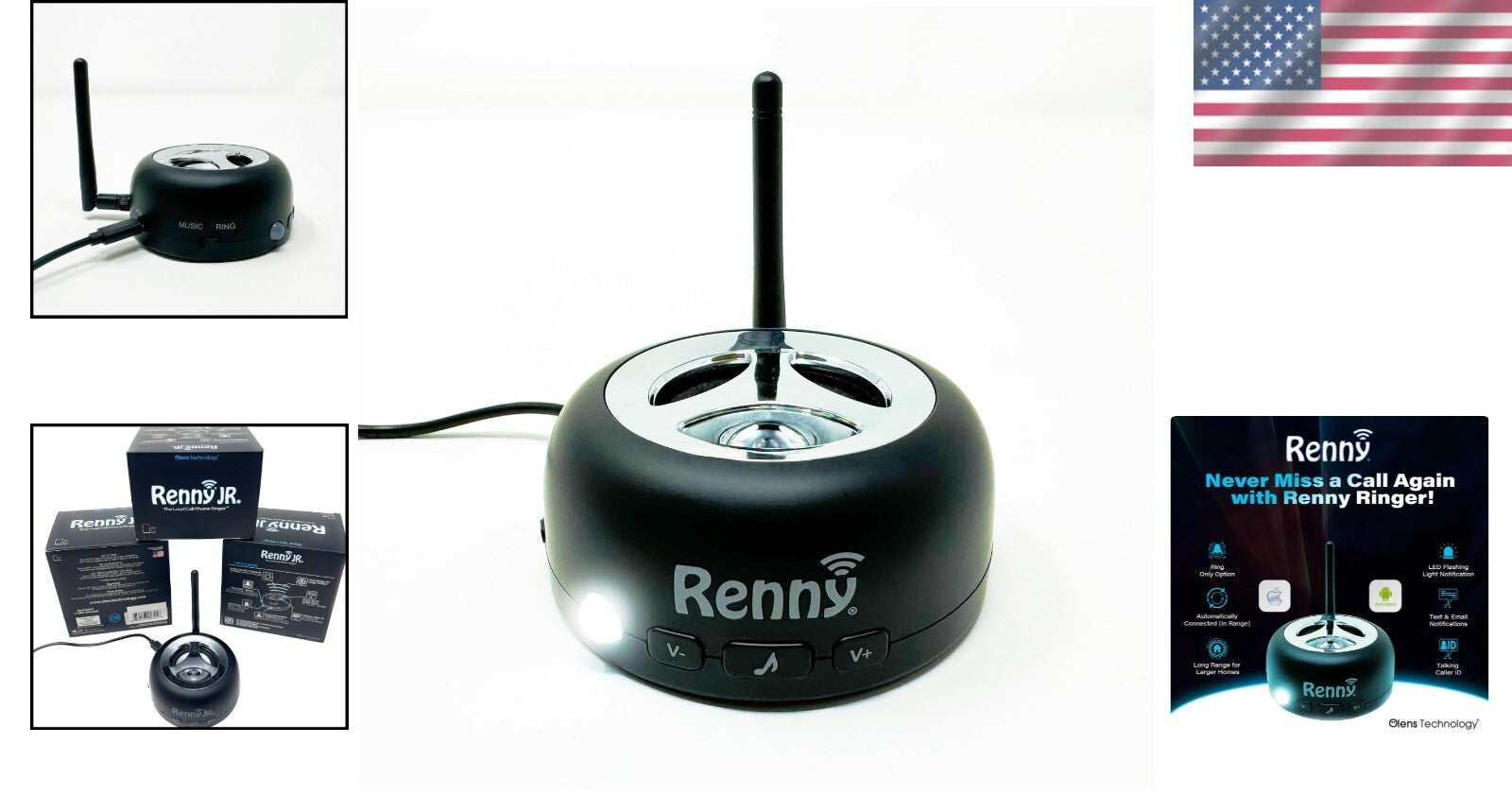 Amplified Cell Phone Alert System with Talking Caller ID - 5-Year Warranty