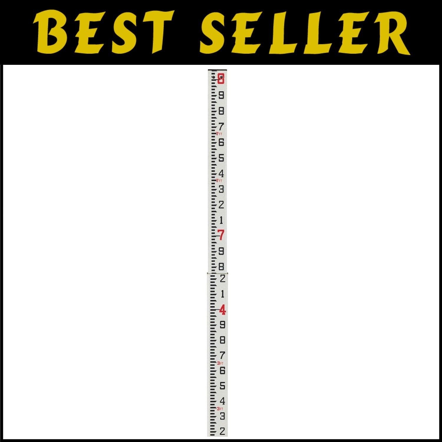 Durable 16' Fiberglass Grade Rod – 4-Section Telescoping for Accurate Leveling