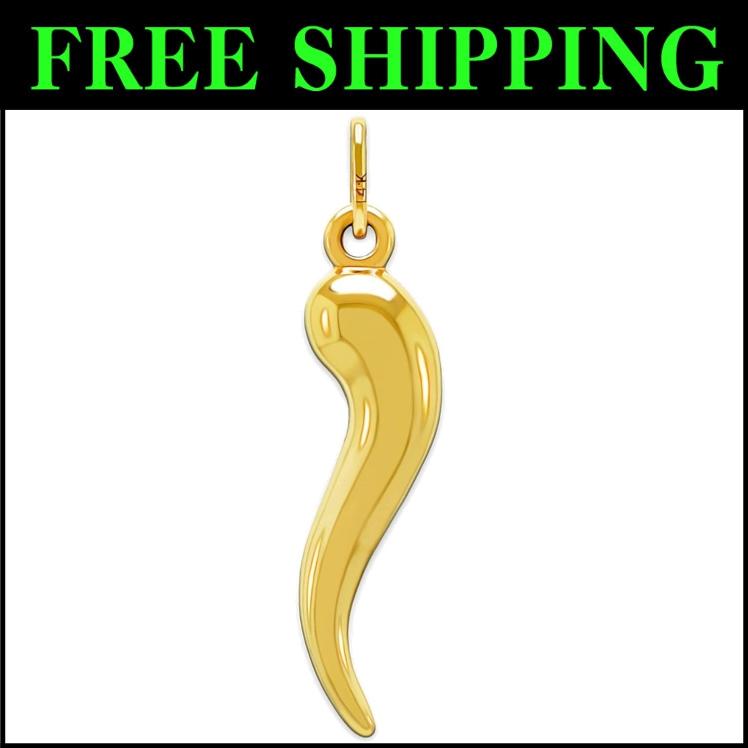 Luxury Italian Horn Pendant Necklace - 10K Gold, Gift-Ready, Adjustable Length