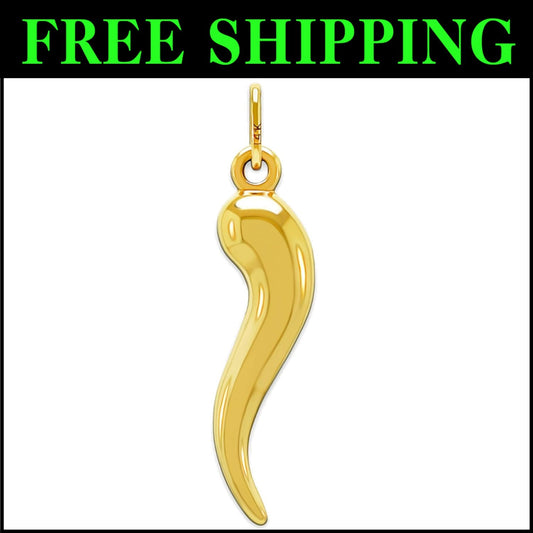 Luxury Italian Horn Pendant Necklace - 10K Gold, Gift-Ready, Adjustable Length