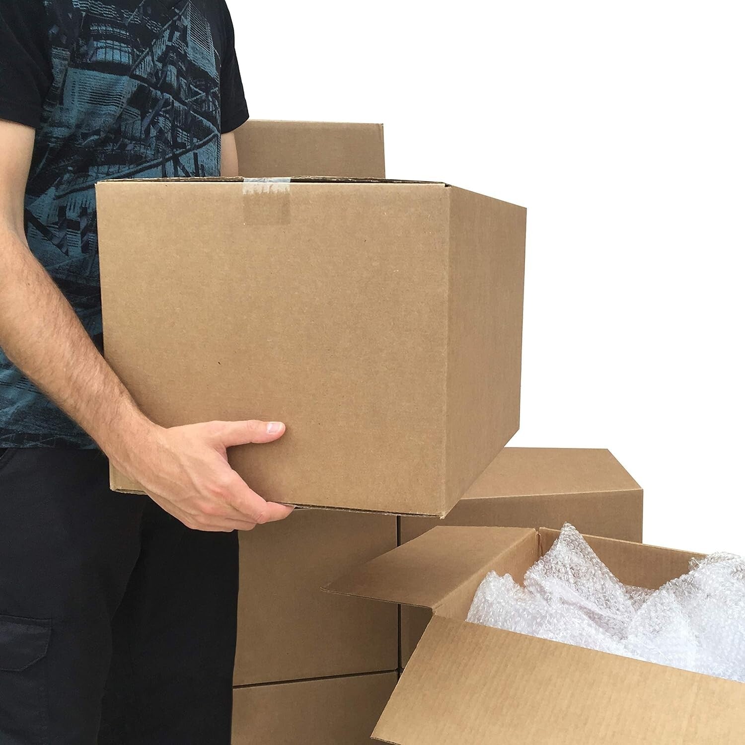 Easy Setup Medium Moving Boxes, 20-Pack - 18" x 14" x 12" Usable for All Packing