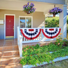 Load image into Gallery viewer, Durable Polyester American Fan Flag - Patriotic Half Banner for Indoors/Outdoors