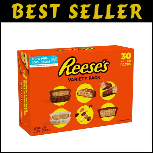 Decadent Assorted Peanut Butter Candy - 30 Count Bulk Box for Parties, 44.1 oz